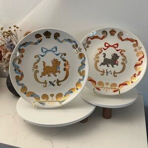 Disney X Ann Shen The Aristocats Decorative Cat Plates with Gold Accents